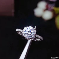 kjjeaxcmy fine jewelry 925 sterling silver inlaid mosang diamond gemstone ladies ring lovely support detection hot selling