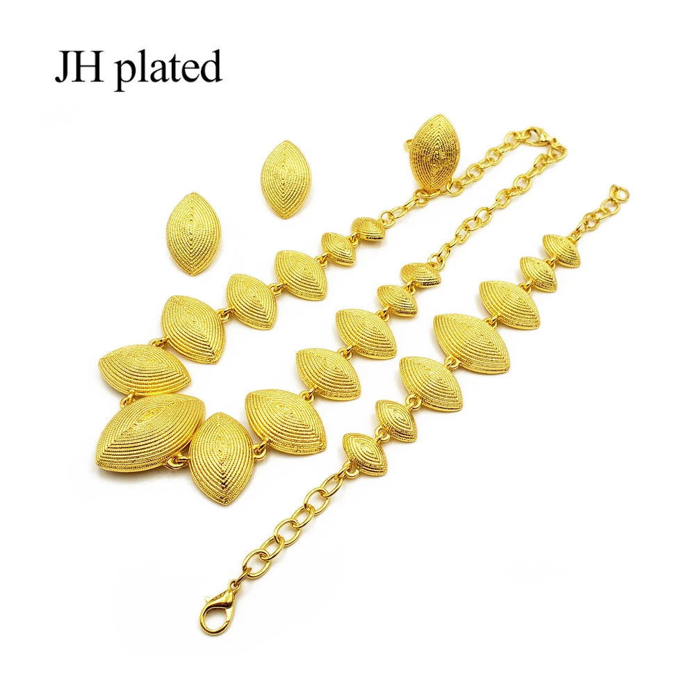 Комплект ювелирных изделий для женщин ожерелье браслет серьги кольцо