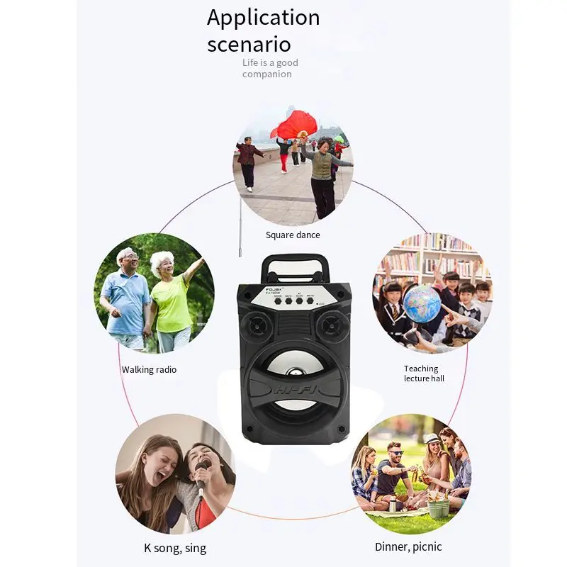 Беспроводная Bluetooth-колонка портативная квадратная танцевальная карта вещания