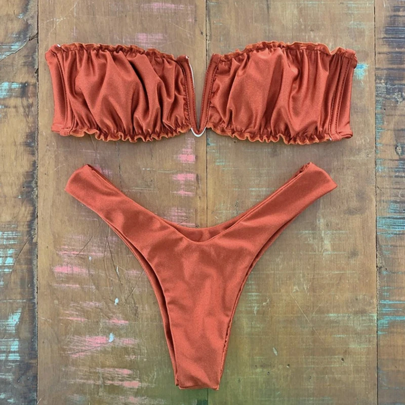 Сексуальные купальники бандо Бикини Набор леопардовый купальник женский