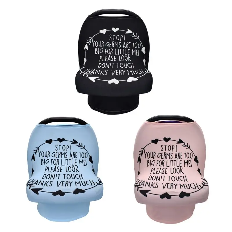 

Nursing Cover Breastfeeding Scarf with Safety Warning No Touching Sign Baby Car Seat Covers Soft Breathable Stretchy Shopping