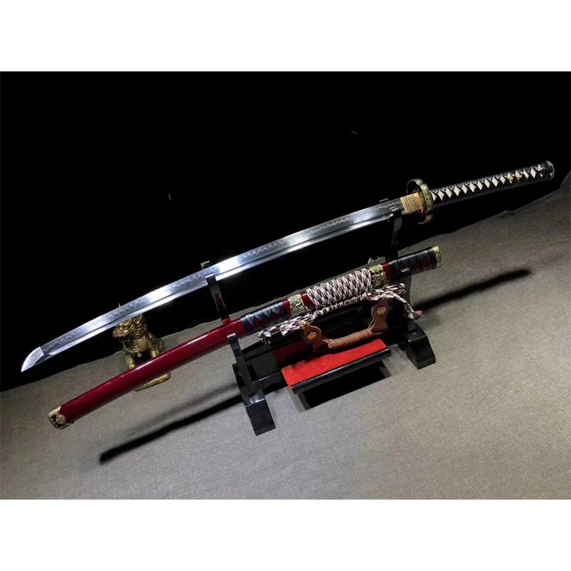 Ручная работа сталь T10 под твердым чтобы ожечь длинный изгиб ножа очень острый