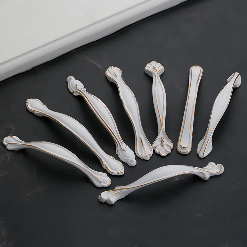 KK &amp FING европейские Простые Белые Черные ручки для шкафа из цинкового сплава