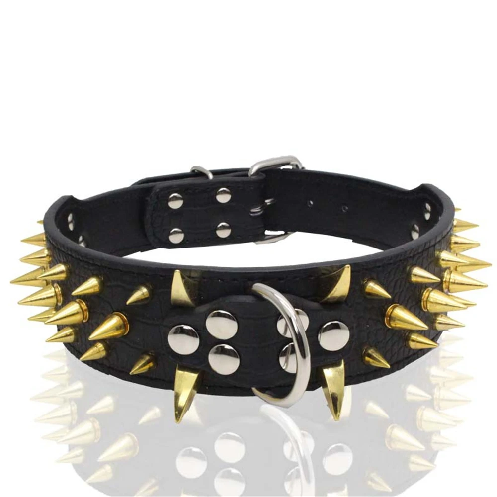 

Spiked Studded Small Large Cat Collar Rivet Accessory Hond Neck Strap For Kitten Necklace Leather PU Pitbull BullCat Pet