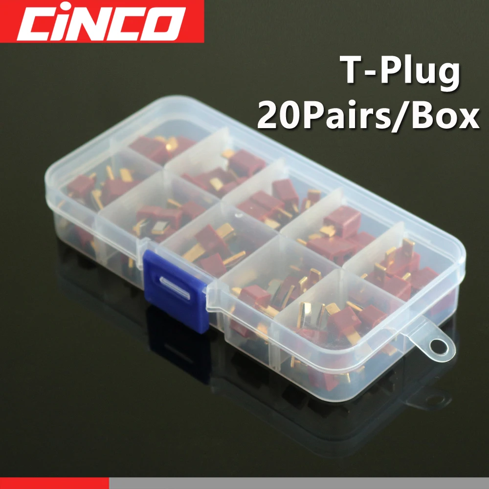 20 парт/кор. T-образный разъем красного и черного цвета для аккумулятора Lipo RC