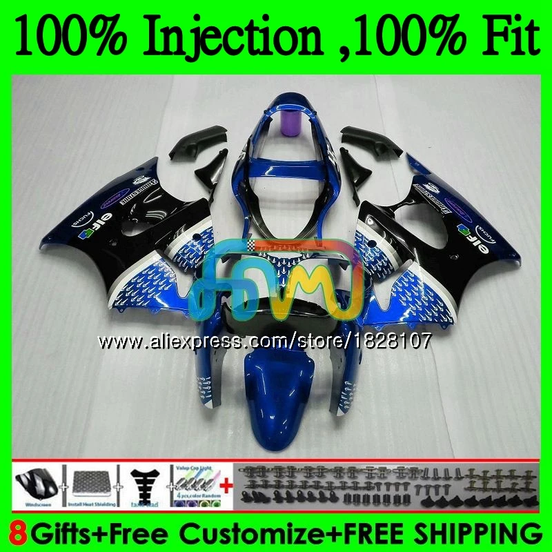 

OEM для KAWASAKI 600CC ZZR600 ZX600CC кузов 14b. 137 ZZR-600 ZZR 600 05 06 07 синий черный 08 2005 2006 2007 2008 комплект обтекателей