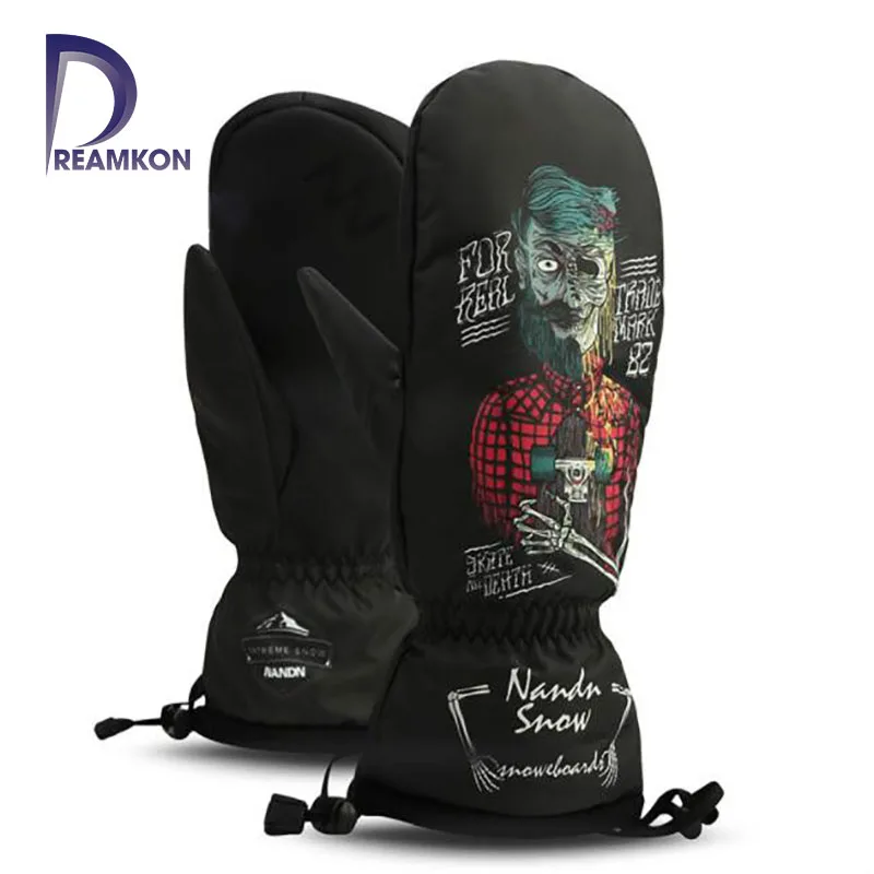Лыжные перчатки женские и мужские для сноуборда зимние ветрозащитные