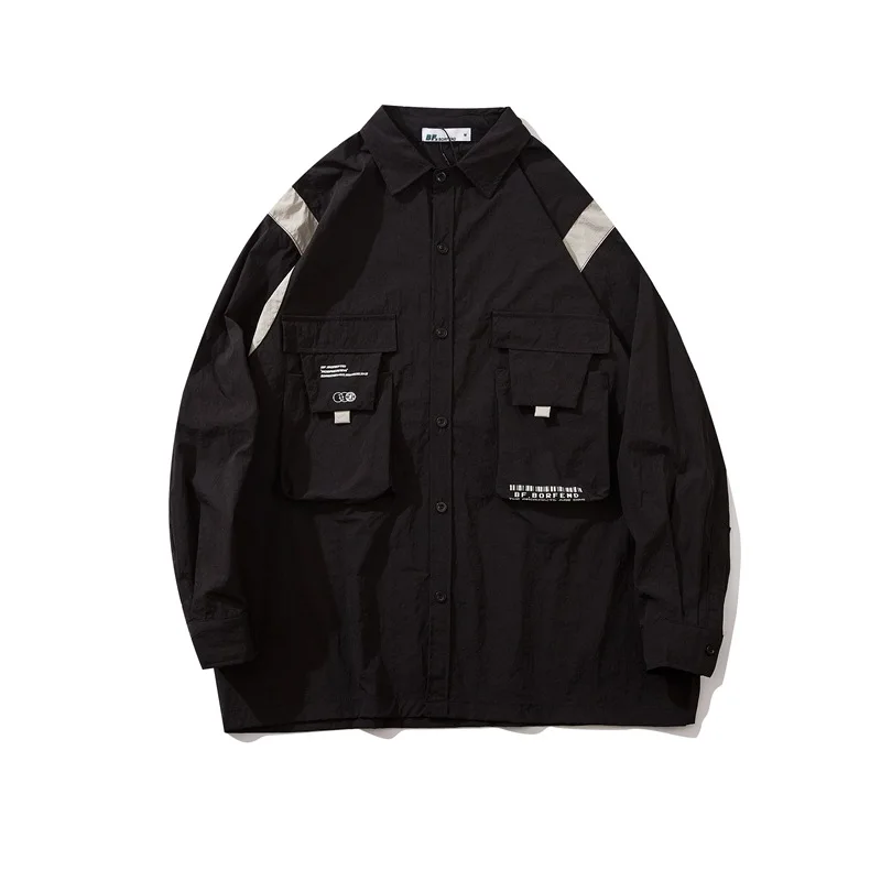 

Guochao Street size men's and women's clothing function fashion brand loose shirt coat