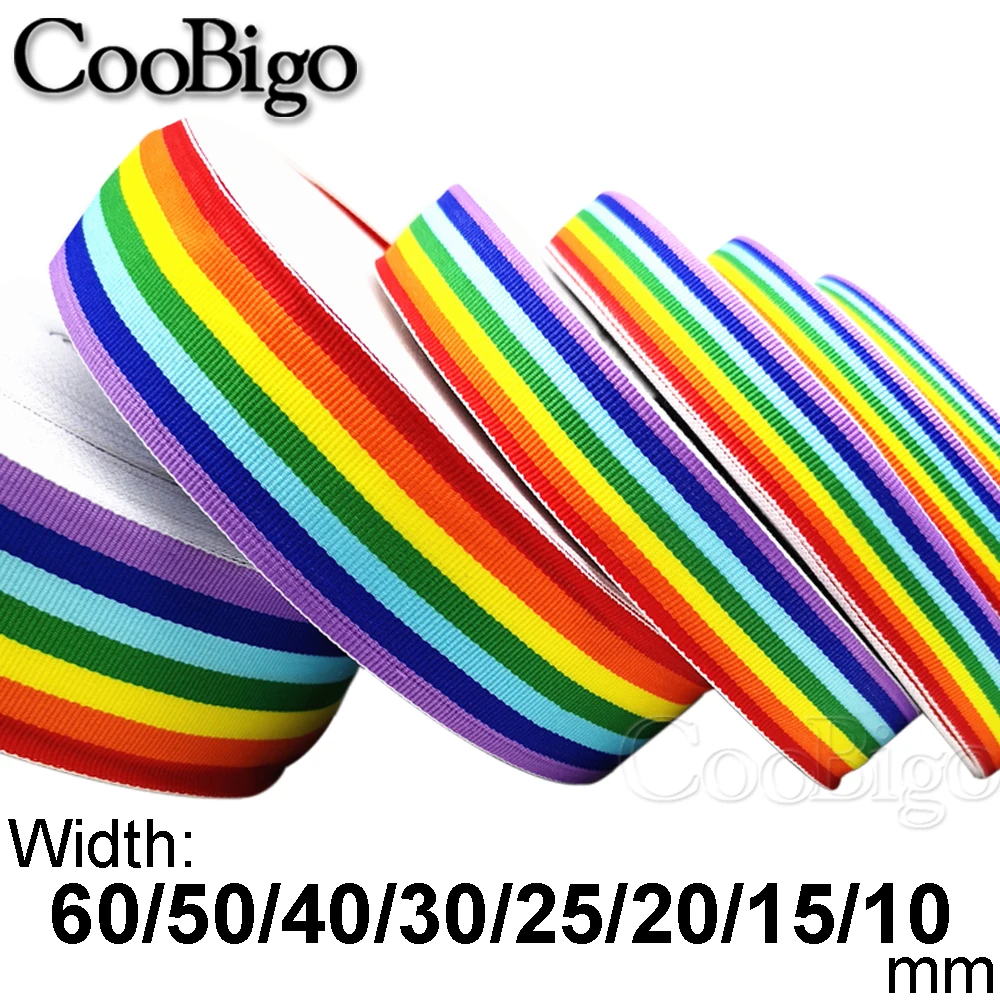 10 метров Радужный ленточный лямку с полосатой отделкой Ткань кружевную ленту для