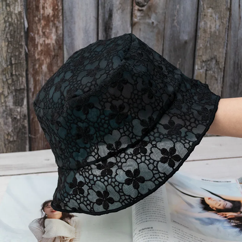 Женская панама с вышивкой прозрачная Кепка в рыбацком стиле женская элегантная