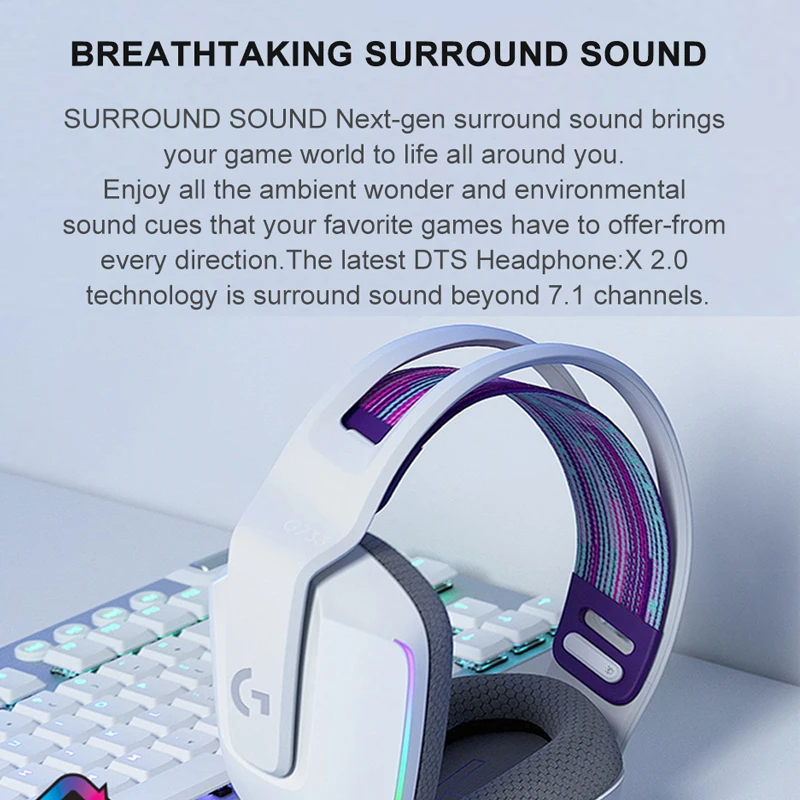 Logitech G733 LIGHTSPEED Wireless RGB Gaming Headset PRO-G DTS Headphone X 2.0 surround sound Suitable for computer gamers | Электроника