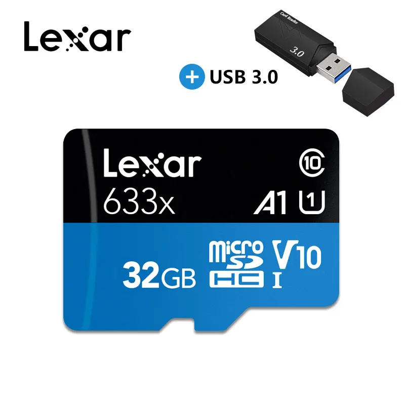 32GB USB3.0 reader Новейшая модель; Lexar micro sd карты 128 ГБ оперативной памяти, 32 Гб встроенной памяти Class 10 micro sd Card 64 Гб Высокое Скорость 95 МБ/с. слот для карт памяти 256 ГБ U3 A1 V30 UHS-I, мicro sd, TF карта - Емкость: 32GB USB3.0 reader