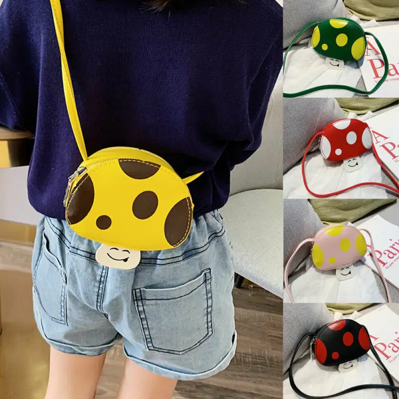 Женская/Детская сумка через плечо мини-кошелек с монетницей в виде гриба из