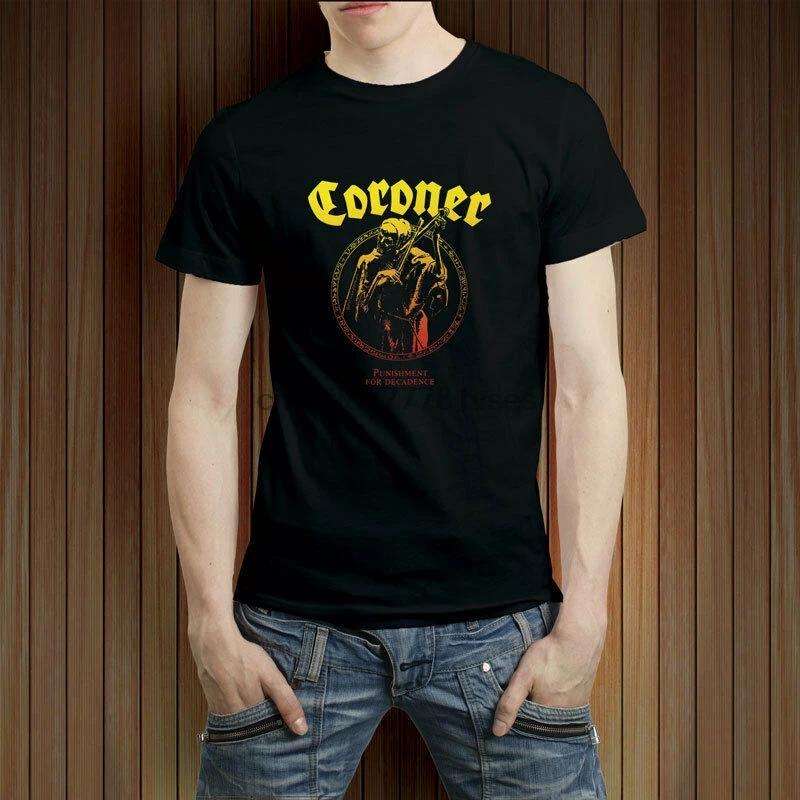 

Coroner Punishment for Decadence Metal Rock T-Shirt MenTee Cotton T-Shirt Fashion T Shirt top tee