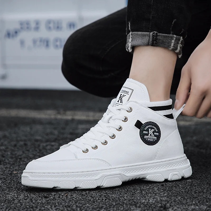 

New Martin boots men's shoes Korean British style high-top shoes men's short boots trend casual all-match leather shoes men