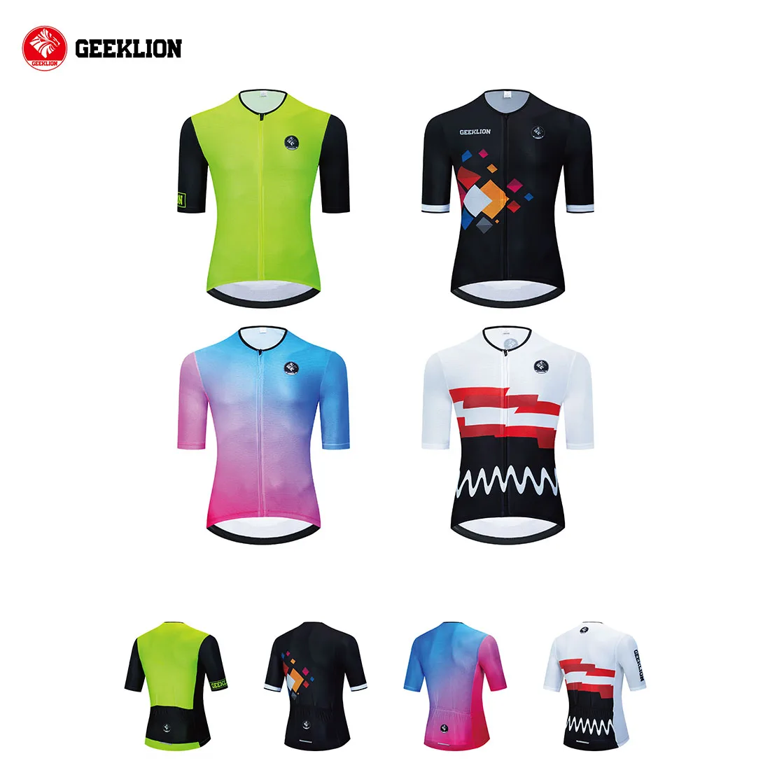 

Geeklion Summer Short Sleeves Florescent Pro Cycling Jersey Breathable Bicycle Maillot MTB Aero Fit Bike Wear