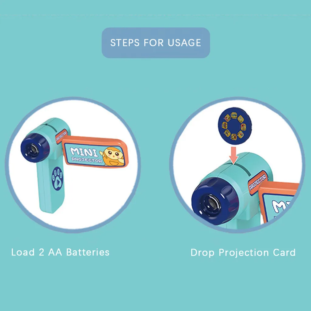 

Flashlight Projector Kids Slide Projector Children Bedtime Story Tell Cartoon Slide Projector Funny Luminous Toys for Children