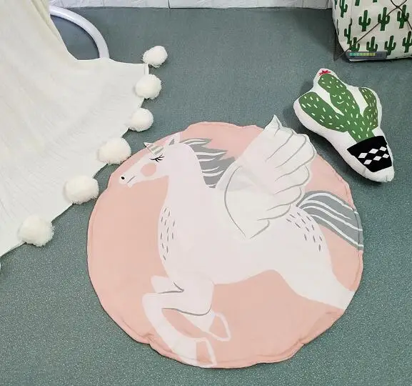 unicorn Модный дизайн, детские игровые коврики, детский коврик для ползания, детские постельные принадлежности, одеяло с кроликами, хлопковый игровой коврик, украшение детской комнаты - Цвет: unicorn
