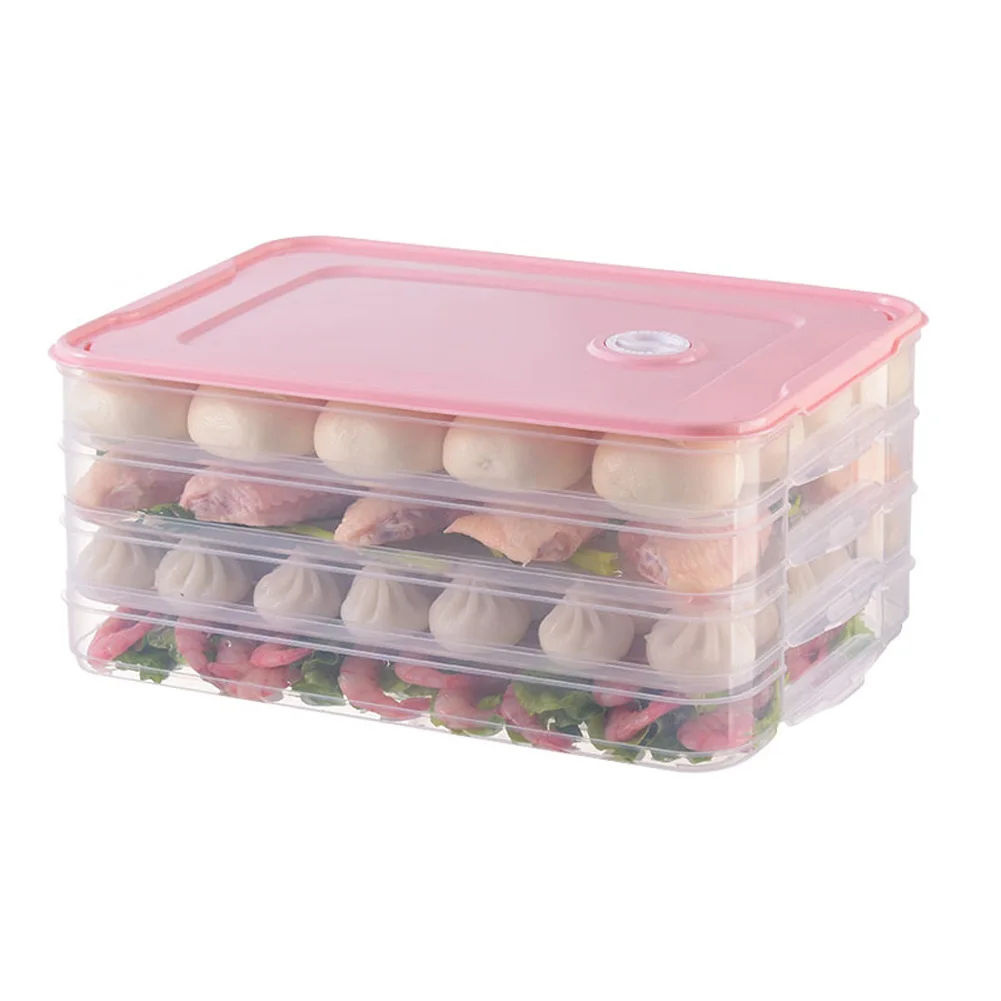 

Safe Durable Food Preservation Tray Refrigerator Dumplings Storage Organizer Box With Lid Home Kitchen Storage Supplies