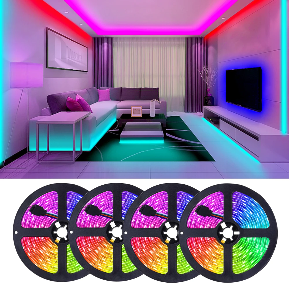 

5m 10m 15m 20m LED Strips Light 5050 2835 RGB Waterproof IP65 Flexible Ribbon Diode Tape DC12V Computer TV Bedroom Decoration