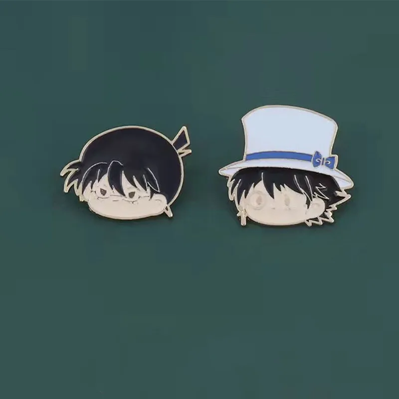 

Detective Conan Shinichi Mouri Ran Cord Brooch Pin Cosplay Badge Accessories For Clothes Backpack Decoration Gift