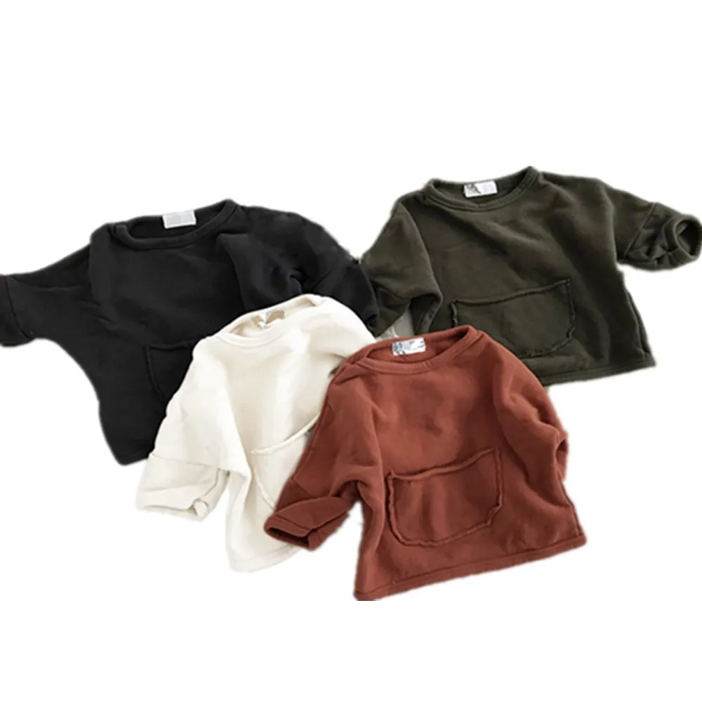 

Baby Boys Girls Sweatshirt Toddler Infant Long sleeveVests Kids Casual Fashion Children Solid Cotton