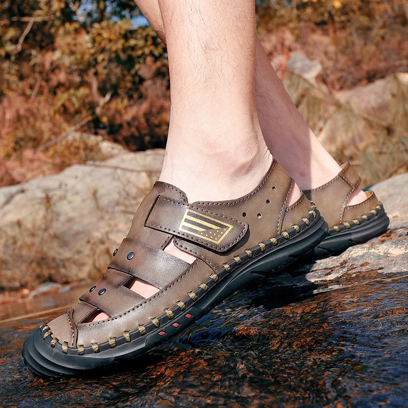 Классические мужские сандалии-гладиаторы Летние удобные пляжные сандалии
