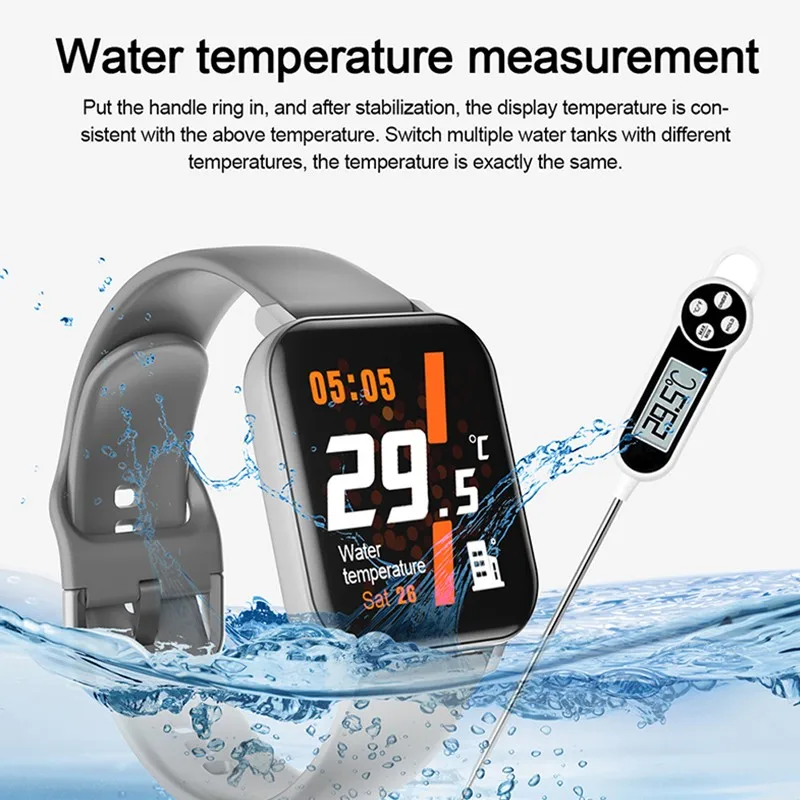 

Full touch smart watch F25 Body temperature Smart sports bracelet Support Heart rate blood pressure Blood oxygen For Andriod IOS