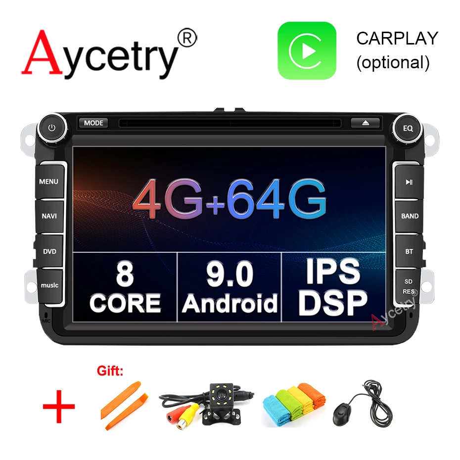 8 ядерный 4G ram 64G Android 9,0 2 DIN Автомобильный dvd-плеер gps для VW/GOLF 5 6/Polo/Passat/CC/B6/B7/Skoda/SEAT/Leon автомобильный радио мультимедиа