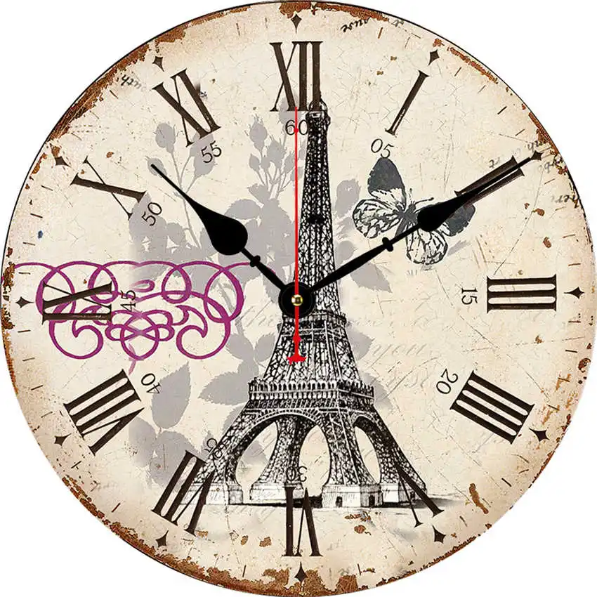 Tower Clock I Винтажные настенные часы, кухонные часы, круглые подвесные римские цифры, настенные часы, практичное украшение для гостиной - Цвет: Tower Clock I