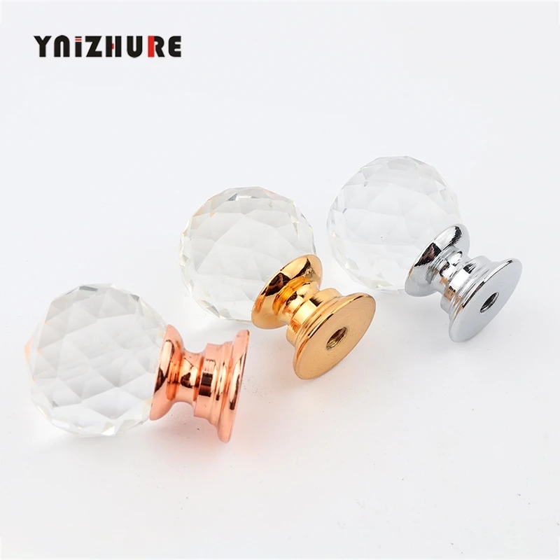 YNIZHURE ручки из хрустального стекла в форме алмаза ручка для кухонного шкафа|Ручки