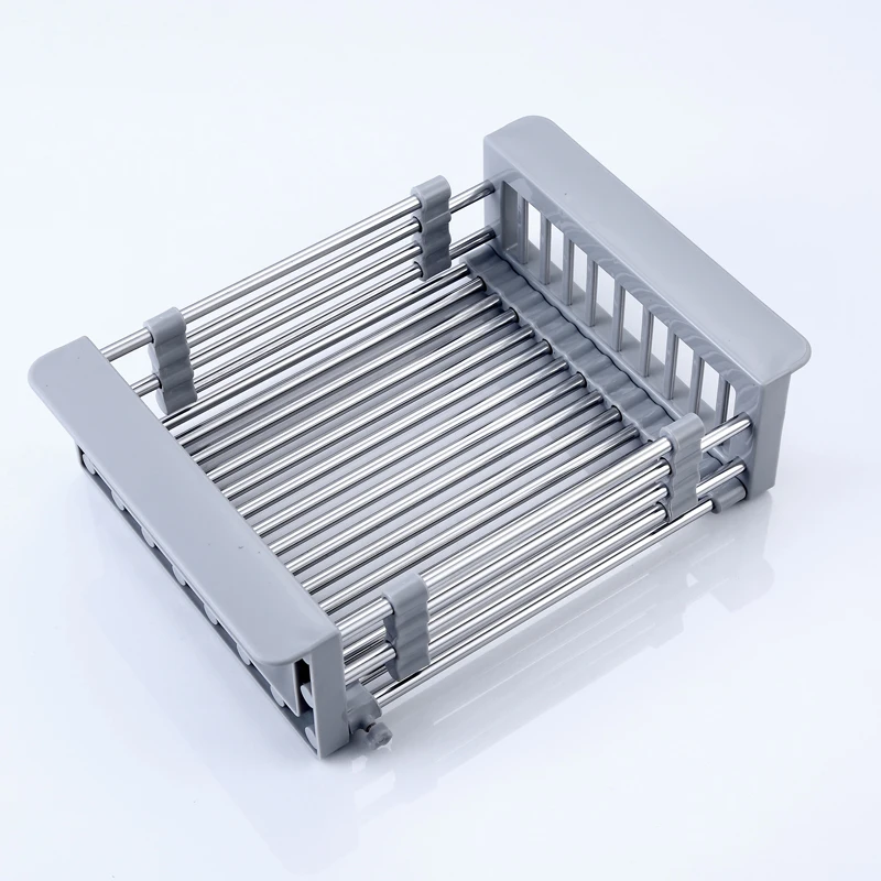

Retractable Sink Drain Storage Rack Stainless Steel Vegetables Basket Storage Rack Kitchen