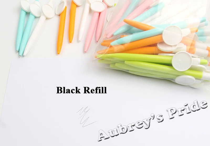 10Pcs White Green Pink Blue Orange Ball Pen For 1&quot 25mm Flat Sticker Image Metal Back Button Supplies Materials | Канцтовары для