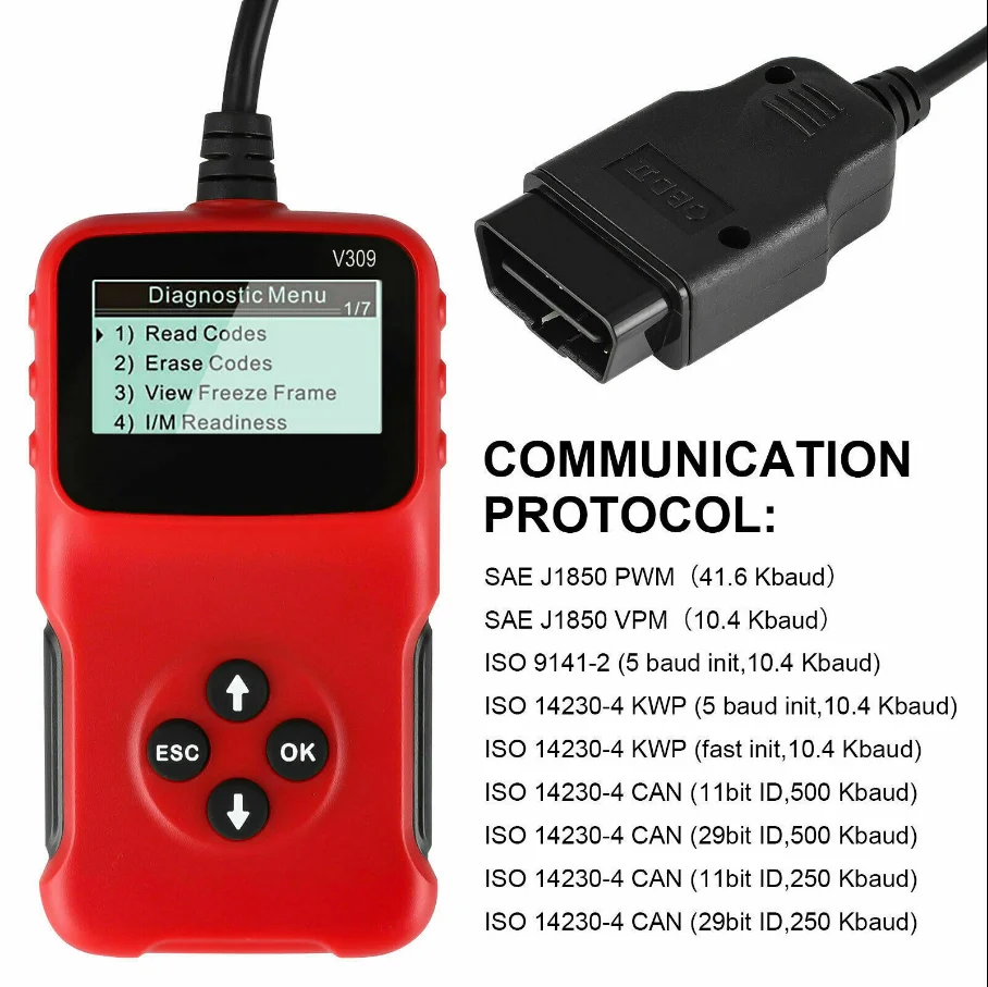 Автомобильный диагностический сканер кода неисправности OBD2 считыватель