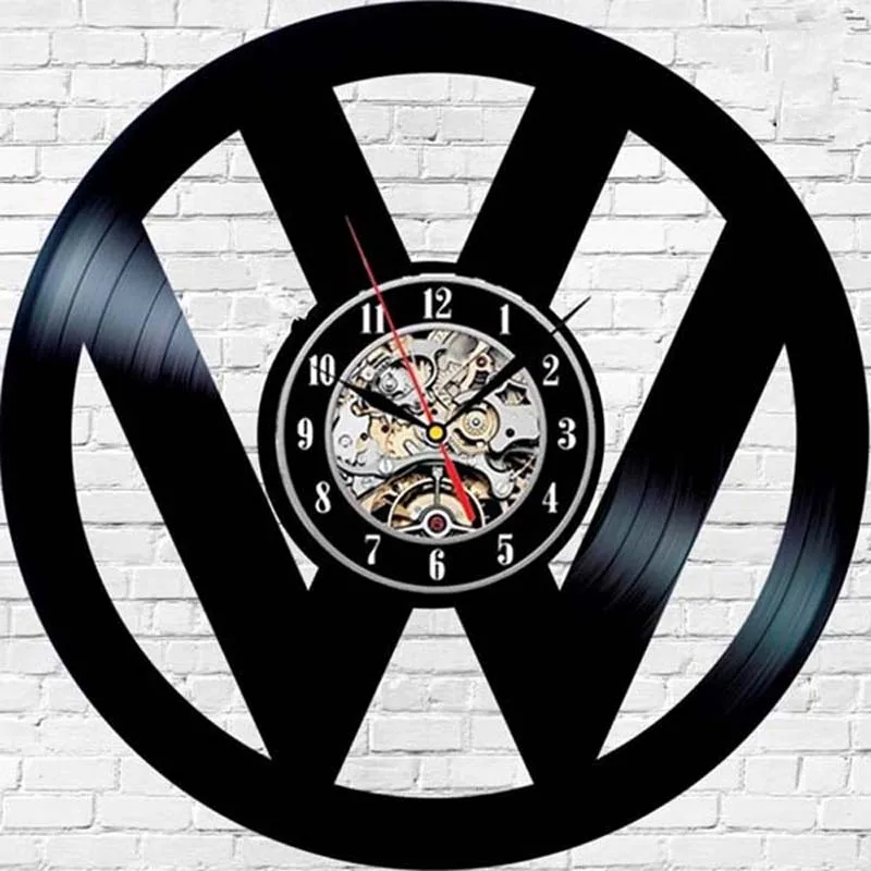Виниловые настенные часы с логотипом автомобиля современный дизайн бесшумные