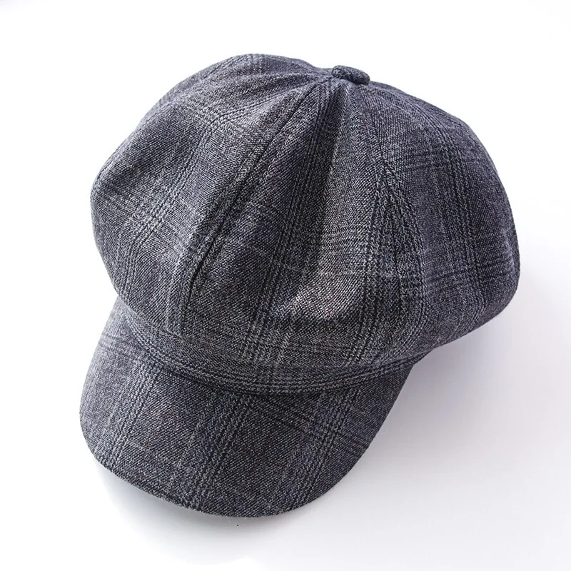 Женская летняя шляпа в мелкую клетку восьмиугольная от солнца британская универсальная для художника