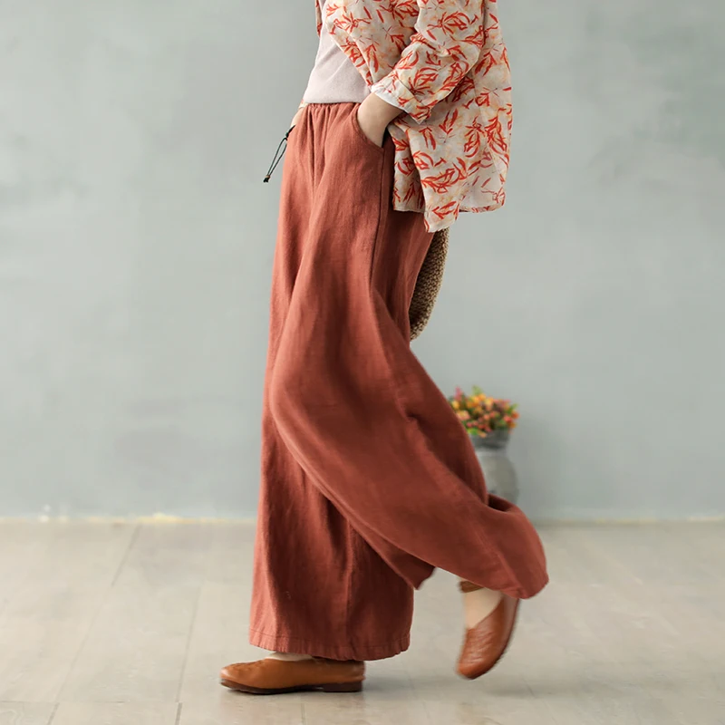 2020 Spring Pants Women Elastic Waist Loose Large size All-match Trousers Ladies New pocket Casual | Женская одежда