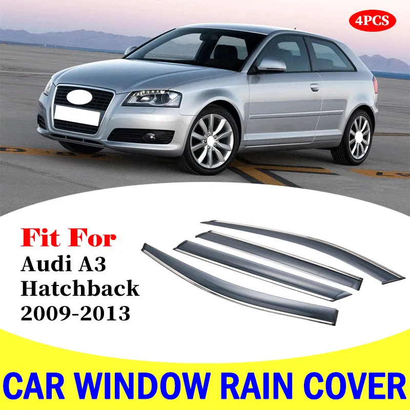 FOR Audi A3 Hatchback 2009-2013 window visor car rain shield deflectors awning trim cover exterior car-styling accessories