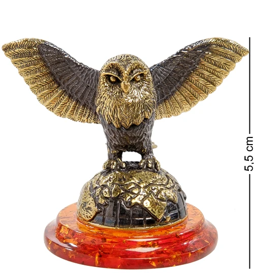 AM 2179 Фигурка &quotСова Хэдвиг&quot (латунь янтарь)|Статуэтки и миниатюры| |