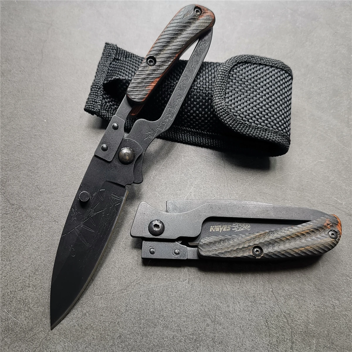 Нож складной 8 дюймов для фруктов, охоты и отдыха на природе, портативный защитный тактический инструмент из нержавеющей стали.