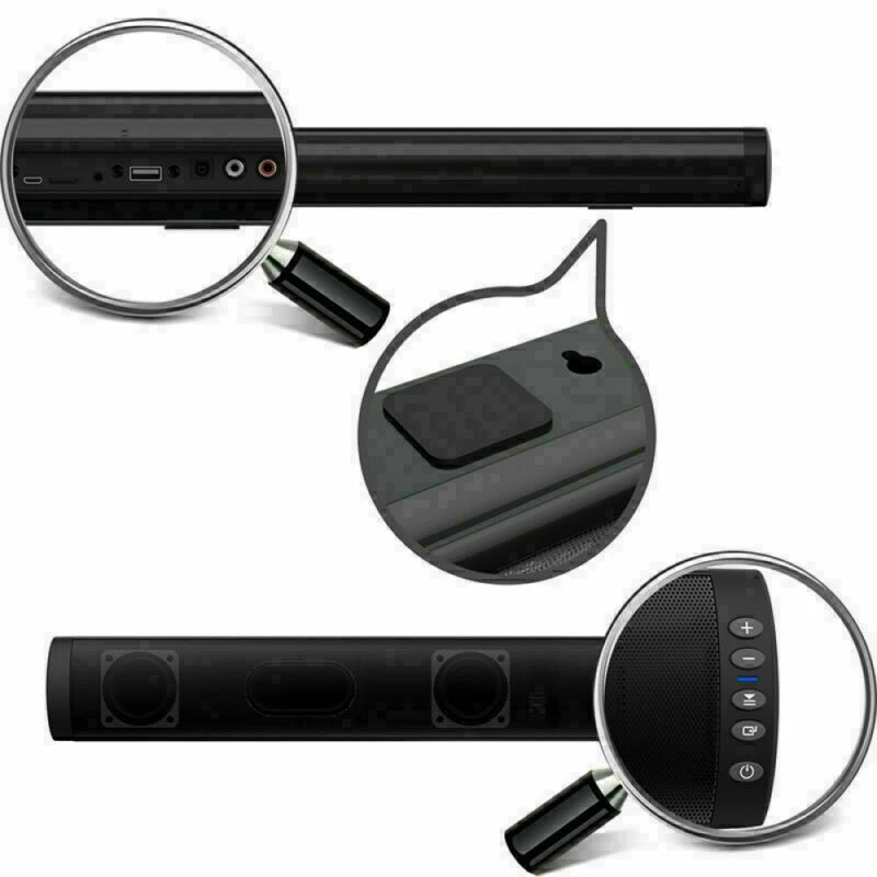 

Bluetooth Speaker Super Loud Soundbar Wireless Speaker for TV Home Theater Subwoofer with RCA Line&Remote Control