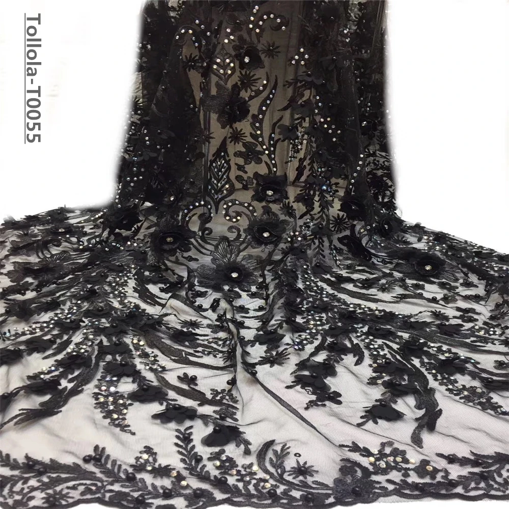 Королевский синий дизайн африканская кружевная ткань с большим камнем вышивка