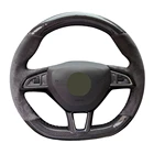 Сшитая вручную черная замша из углеродного волокна для Skoda Citigo Roomster Fabia Octavia Superb Karoq Rapid