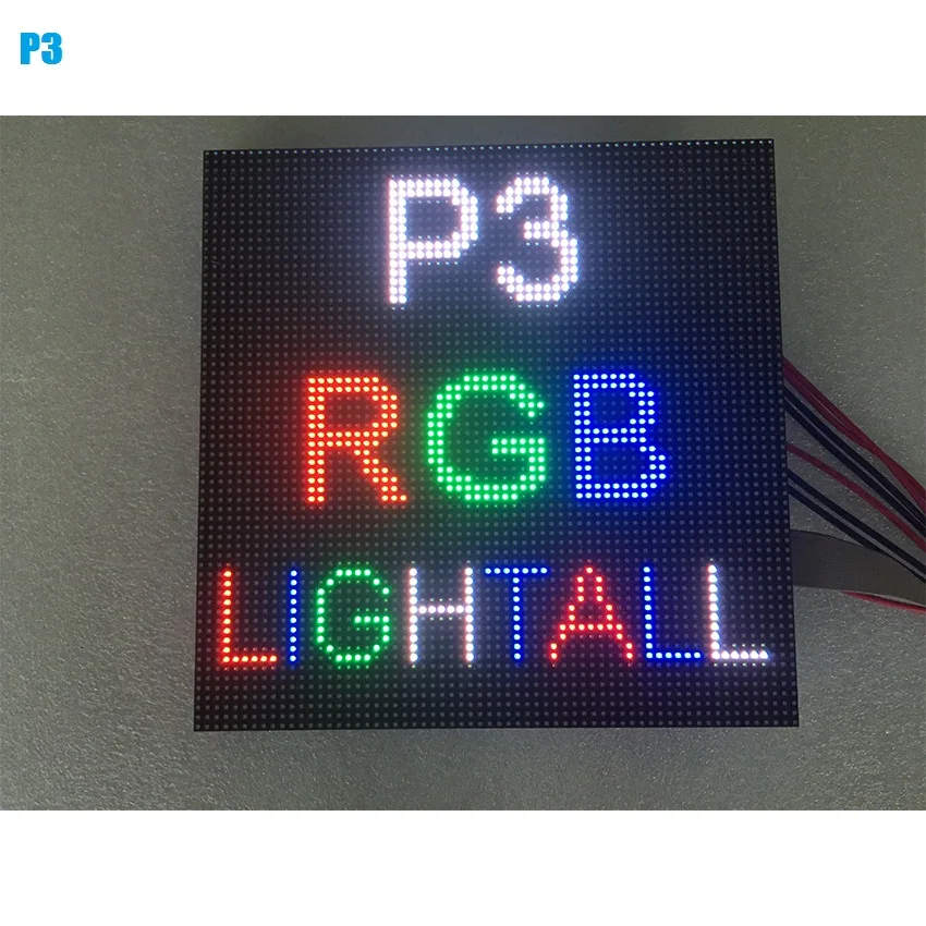 Наружный светодиодный дисплей P3 192x192 мм с высоким разрешением 64*64 пикселей