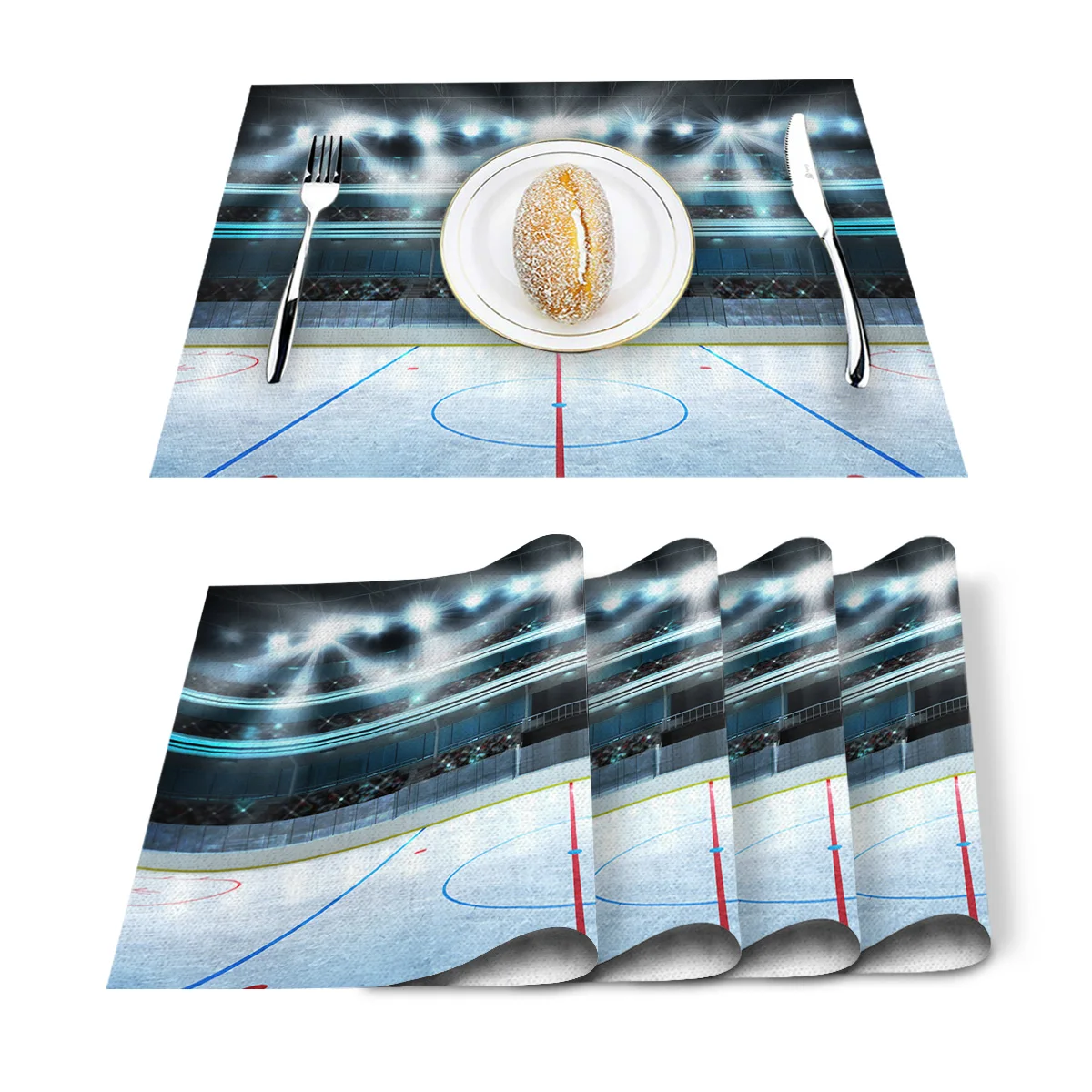 Коврик для стола с узором хоккея и игры в поле кухонный декоративный коврик