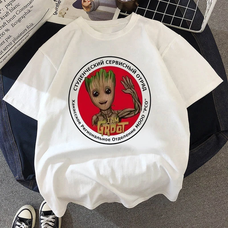 

Women's T-shirt 90s Ulzzang Harajuku Graphic Funny Cartoon Tree people Print Tees O Neck Casual Women's Top Clothings