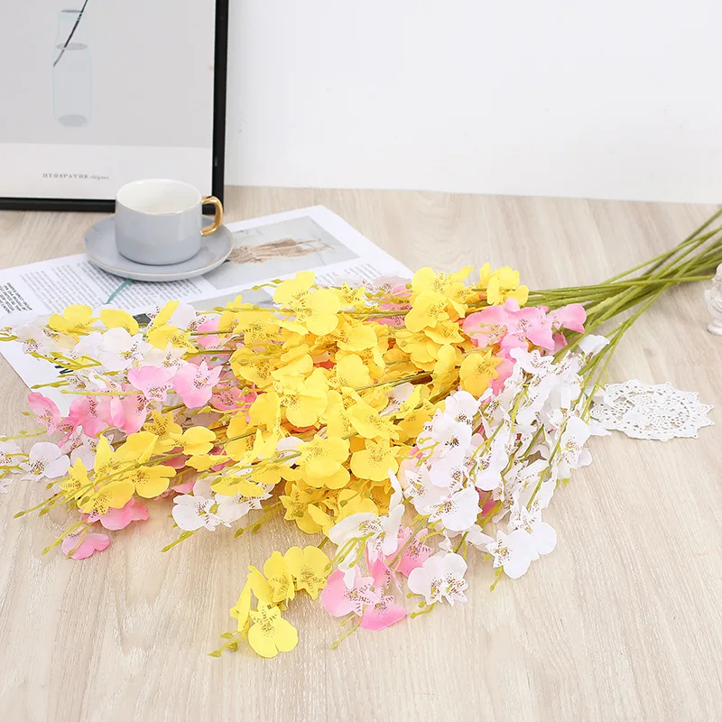 Желтая имитация танцующего цветка искусственный цветок мягкое украшение