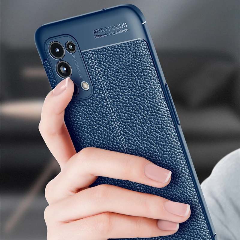 Funda de cuero de lujo para Oppo, carcasa de silicona suave a prueba de golpes, TPU, parachoques trasero, Reno 5 K, para Oppo Reno 5 K-4