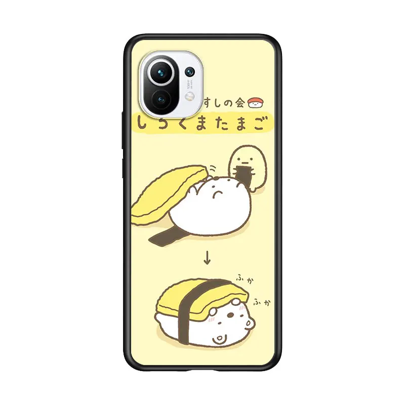 

Sushi Pug for Xiaomi Mi 11 10T Note 10 Ultra 5G 9 9T SE 8 A3 A2 A1 6X Pro Play F1 Lite 5G Black Phone Case