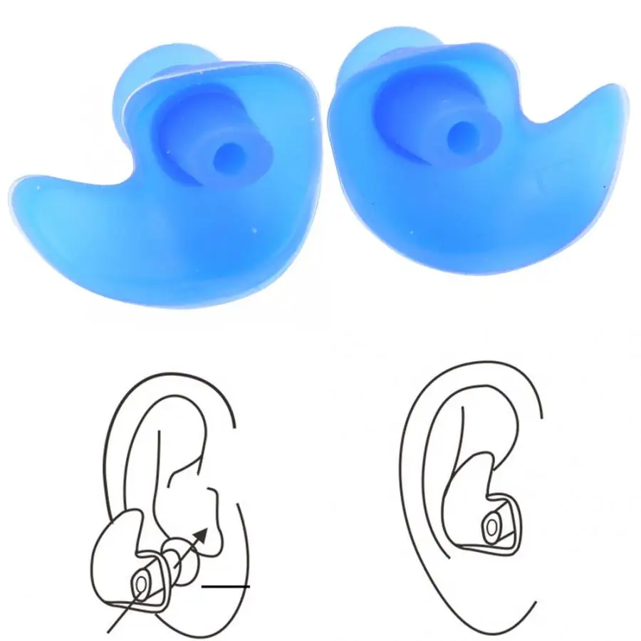 

Ear Plugs 6 Pairs Blue Silicone Swimming Diving Spiral Ear Plugs Professional Adult Dust-Proof Earplugs For Swimming Earplugs
